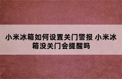 小米冰箱如何设置关门警报 小米冰箱没关门会提醒吗